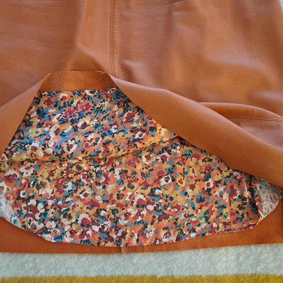 ELLIE MAE Lucia Leather Skirt, mango, sz M - Picture 8 of 12